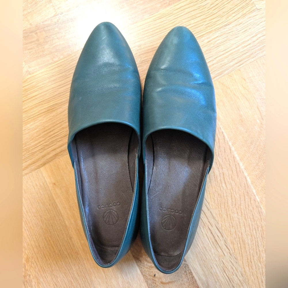 Coclico Padu Green Leather Flats